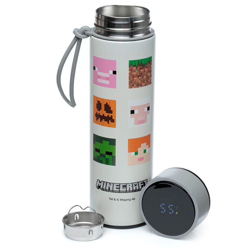 Minecraft Butelka metalowa 450 ml z termometrem [BOT184]