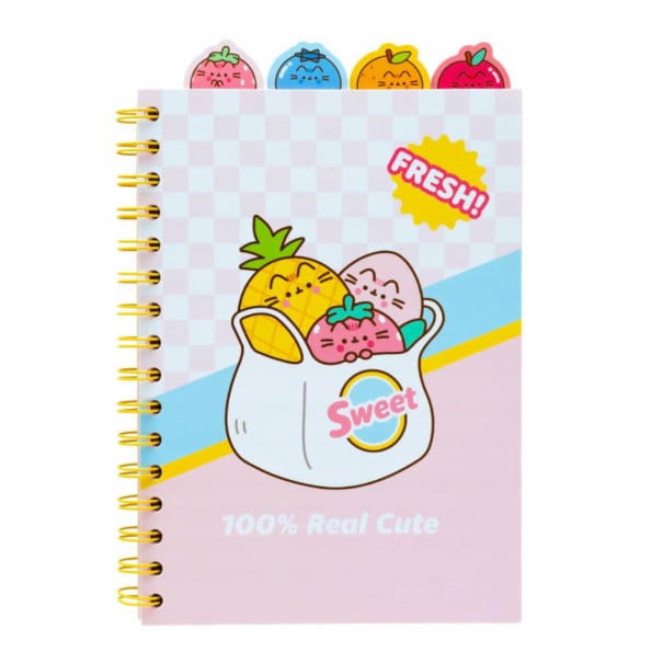 Pusheen Kołonotes z zakładkami A5 [Fruits} [PNE13]