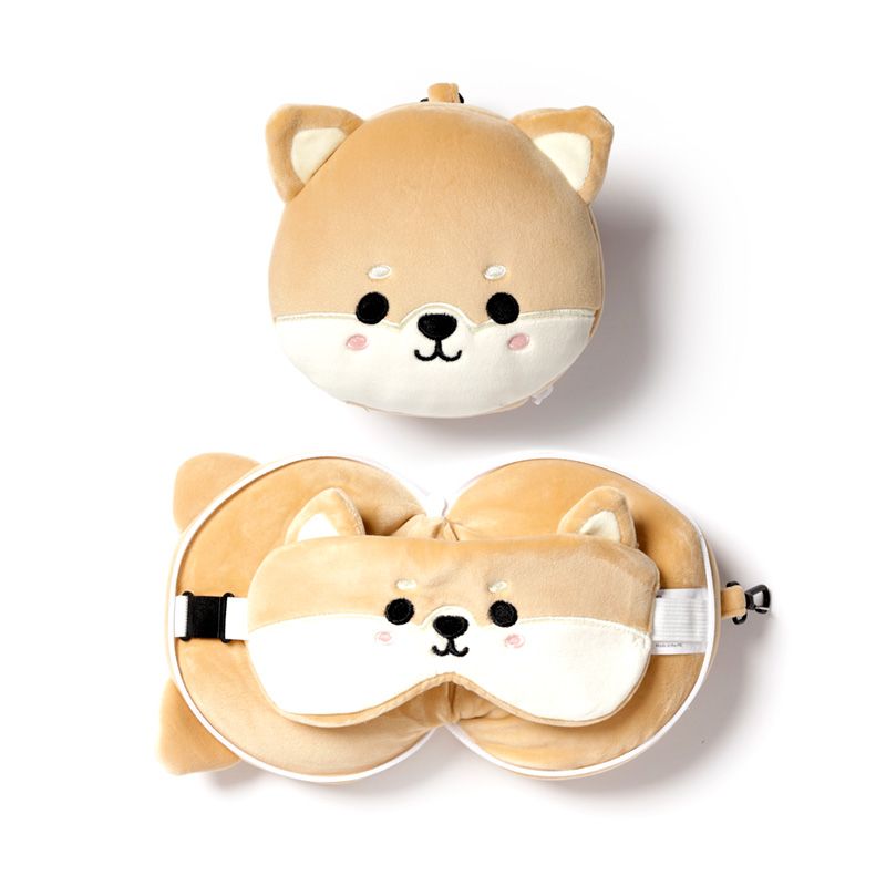 Poduszka podróżna z maseczką - PIES SHIBA [CUSH230]